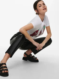ONLEMILY Regular Fit Pantalon en cuir synthétique