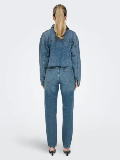 ONLEMILY Taille haute Straight Fit Longueur cheville Jeans