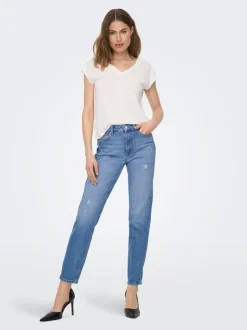 ONLEMILY Taille haute Straight Fit Longueur cheville Jeans