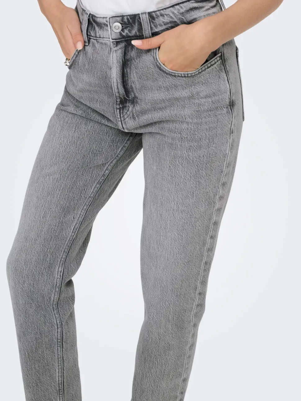 ONLEMILY Taille haute Straight Fit Longueur cheville Jeans