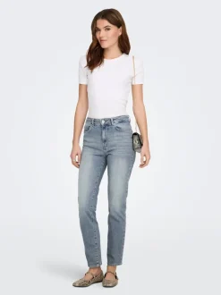 ONLEMILY Taille haute Straight Fit Longueur cheville Jeans