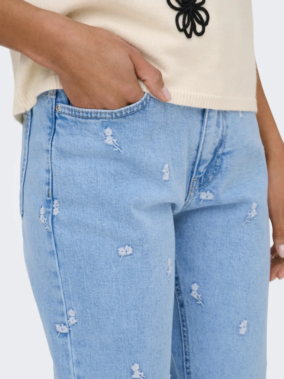 ONLEMILY Taille haute Straight Fit Longueur cheville Jeans