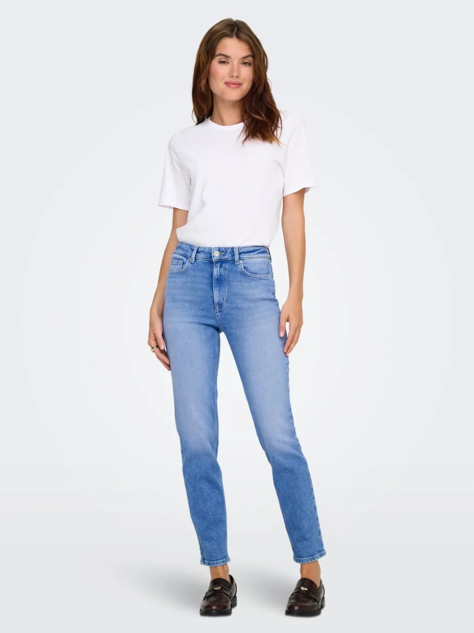 ONLEMILY Taille haute Straight Fit Longueur cheville Jeans