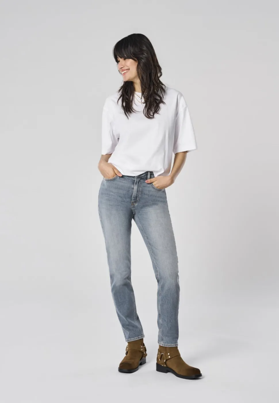 ONLEMILY Taille haute Straight Fit Longueur cheville Jeans