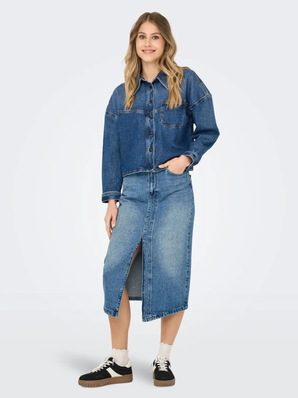 ONLENYA Jean Jupe en denim Jupe midi