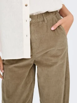ONLFLORA Pantalon classique en velours côtelé coupe carotte
