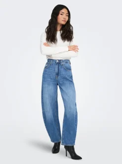 ONLFRANKIE Taille haute Coupe barrel Longueur cheville Jeans