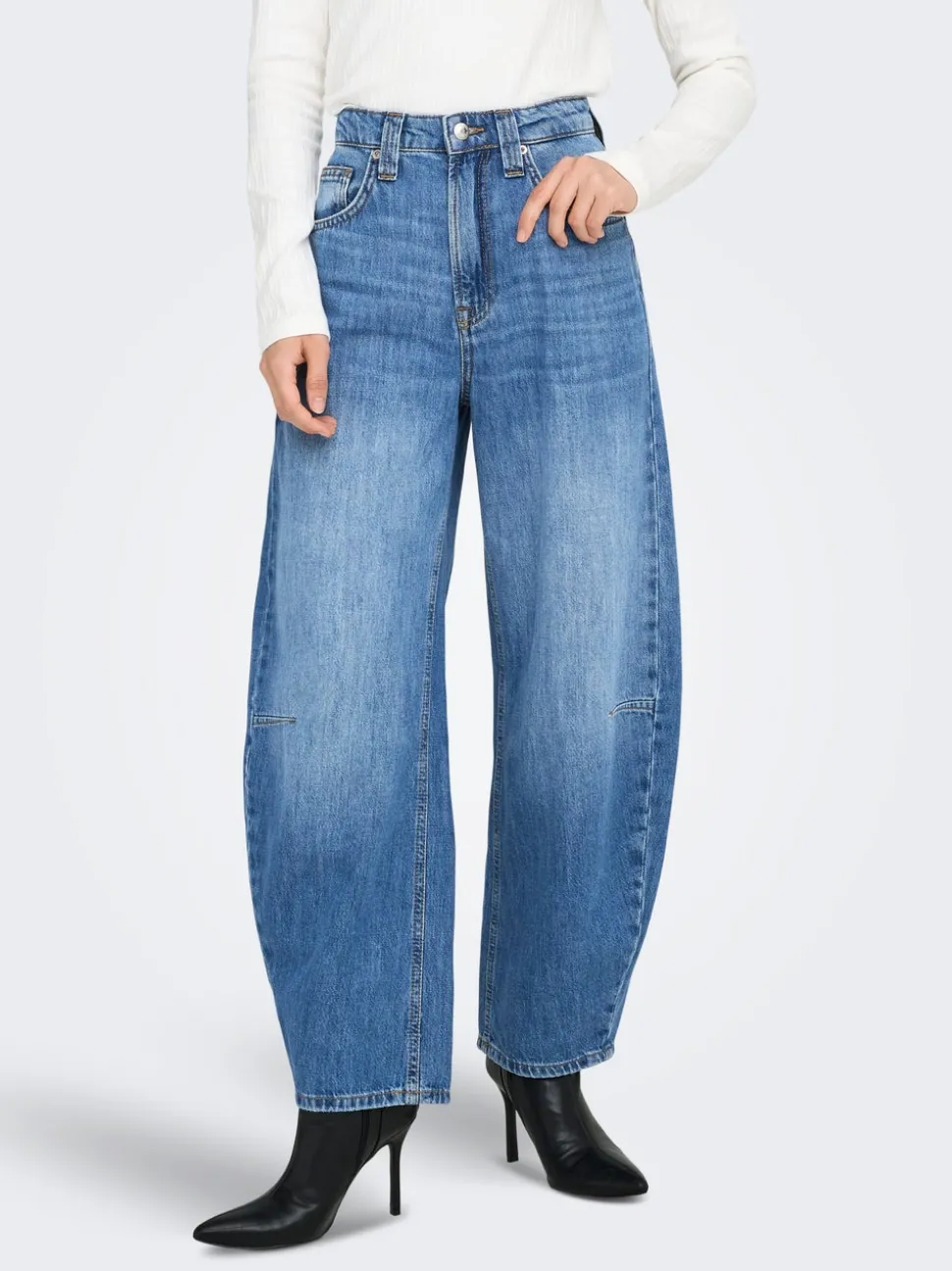 ONLFRANKIE Taille haute Coupe barrel Longueur cheville Jeans