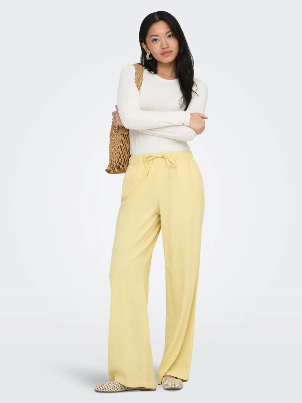 ONLGOA Straight Fit Lin Pantalon