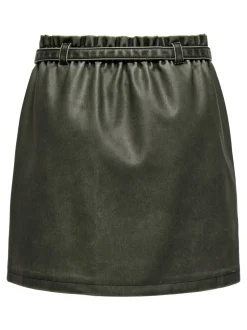 ONLHALLI Jupe en cuir synthétique Jupe mini