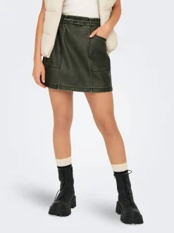 ONLHALLI Jupe en cuir synthétique Jupe mini