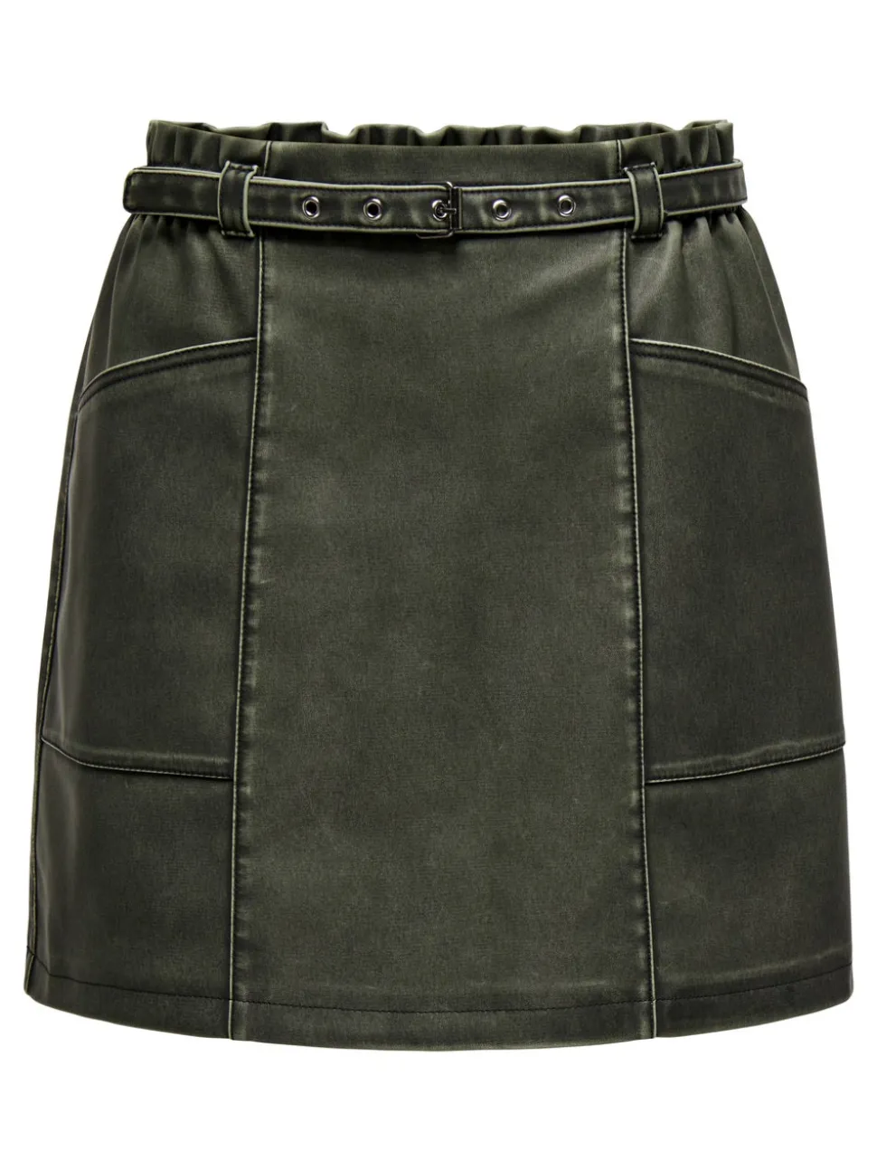 ONLHALLI Jupe en cuir synthétique Jupe mini