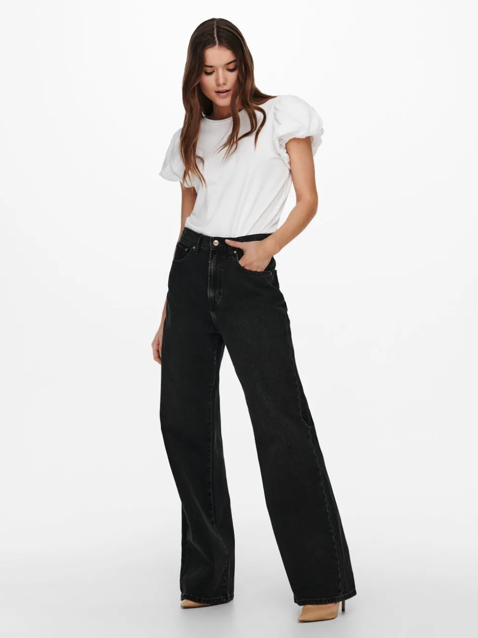 ONLHOPE Taille haute Wide Leg Fit Jeans