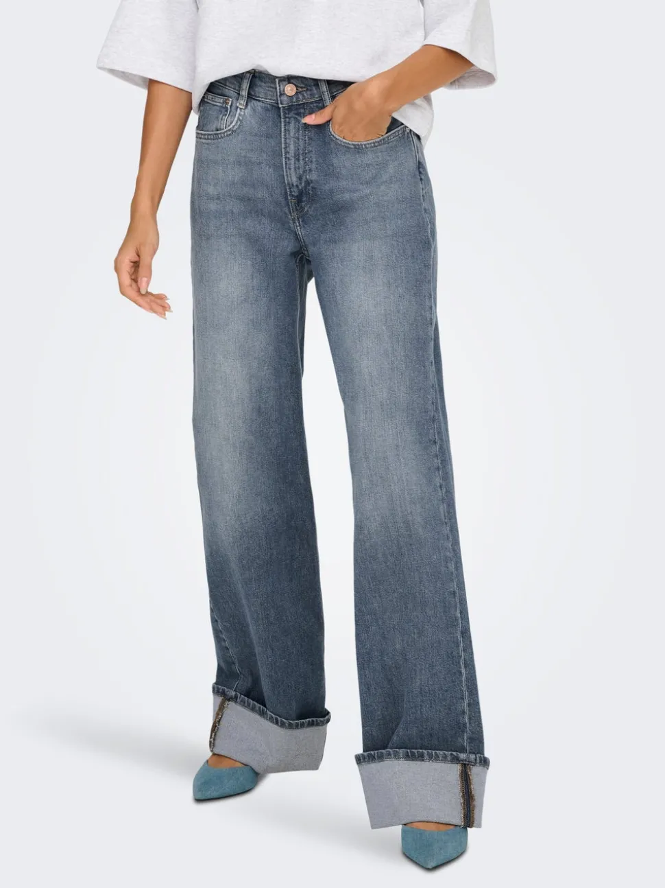 ONLHOPE Taille haute Wide Leg Fit Jeans