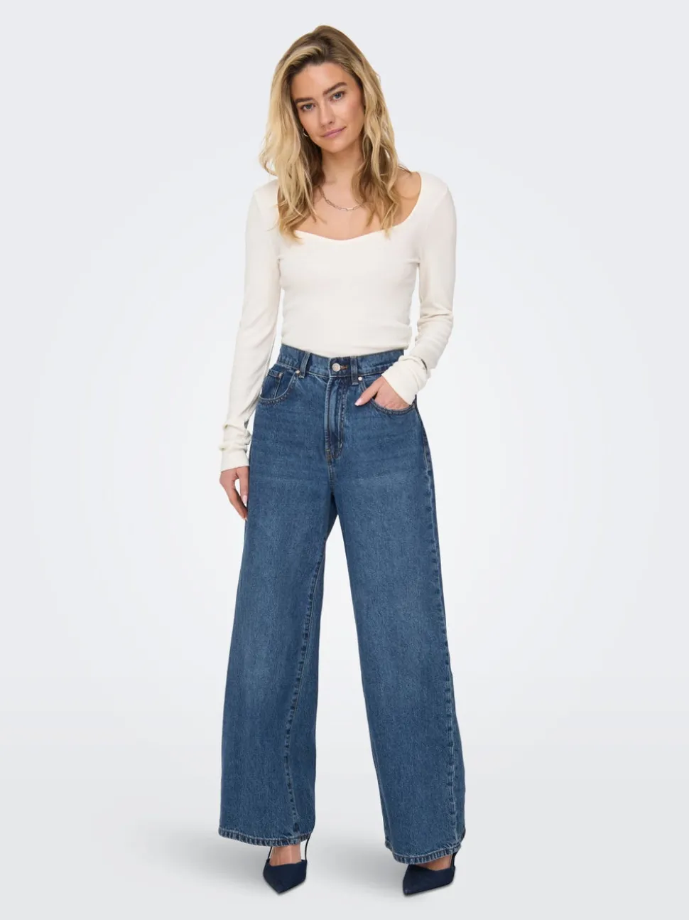 ONLHOPE Taille haute Wide Leg Fit Jeans