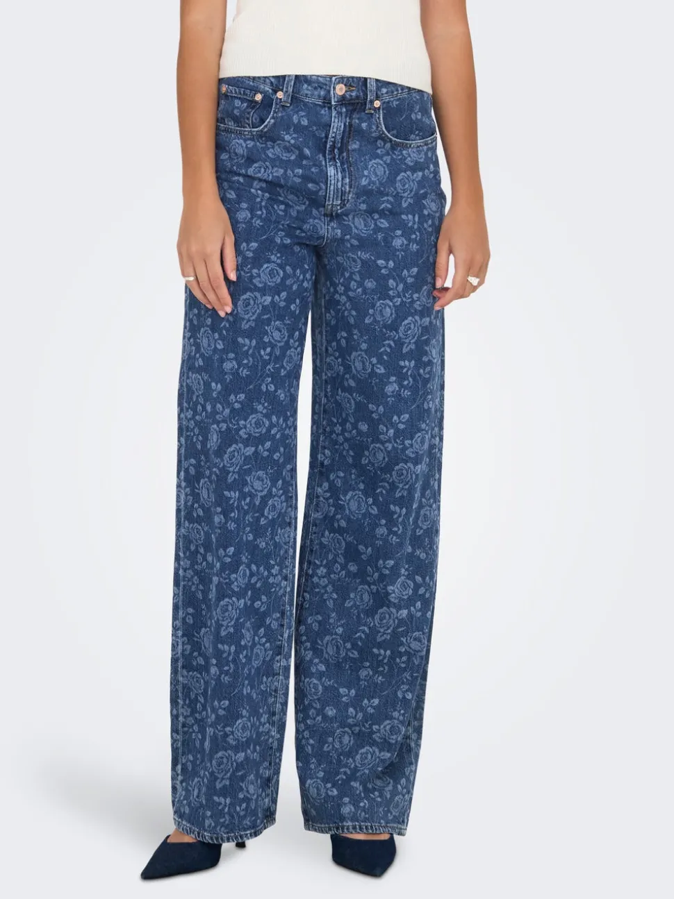 ONLHOPE Taille haute Wide Leg Fit Longueur cheville Jeans