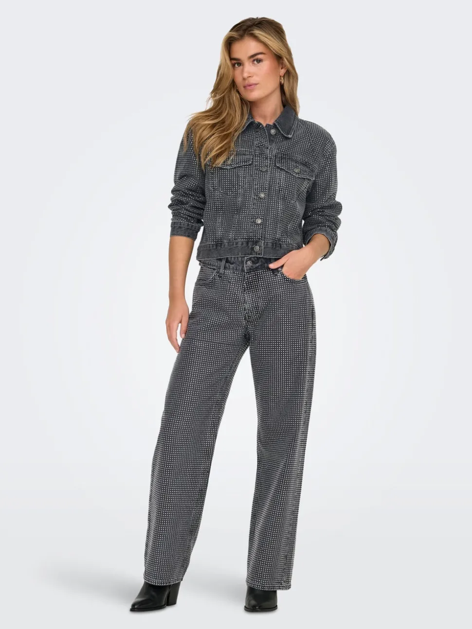 ONLHUDSON Taille moyenne Wide Leg Fit Jeans