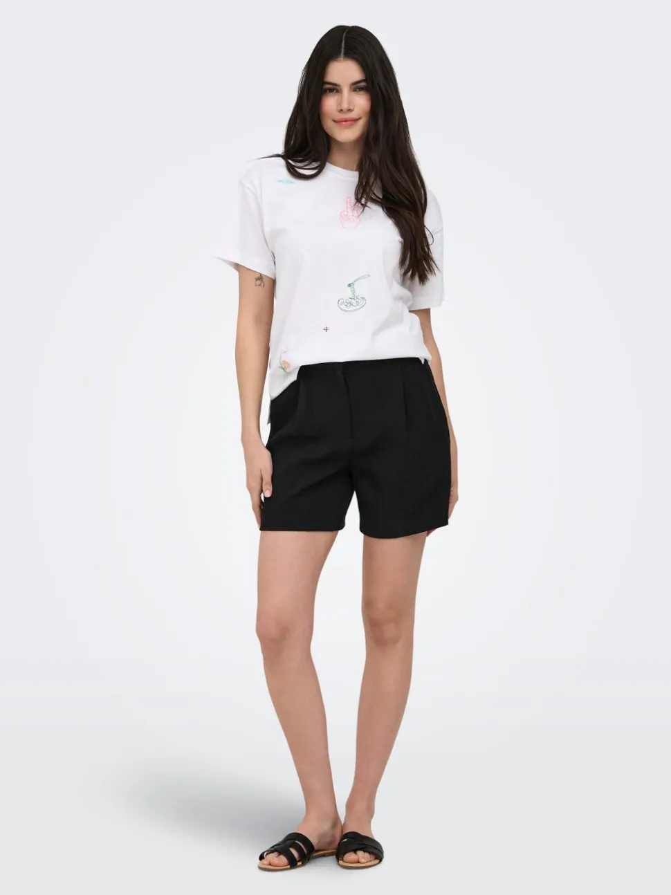 ONLITA Taille haute Regular Fit Lin Bermuda