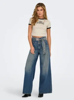 ONLJOELLE Taille haute Wide Leg Fit Jeans