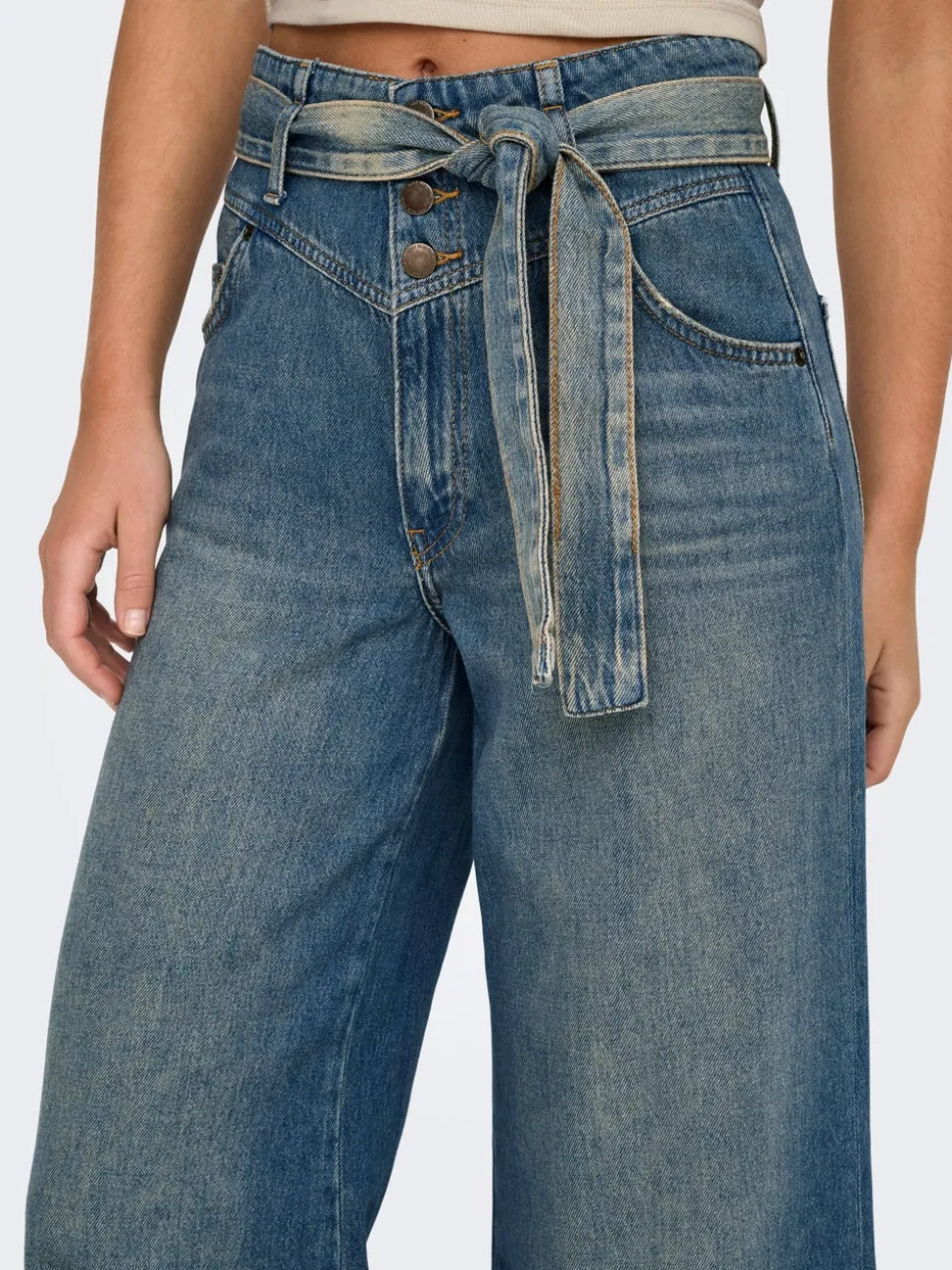 ONLJOELLE Taille haute Wide Leg Fit Jeans