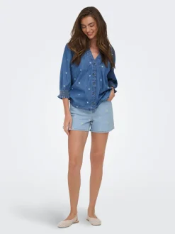 ONLJOSEPHINE Taille haute Loose Fit Short en denim