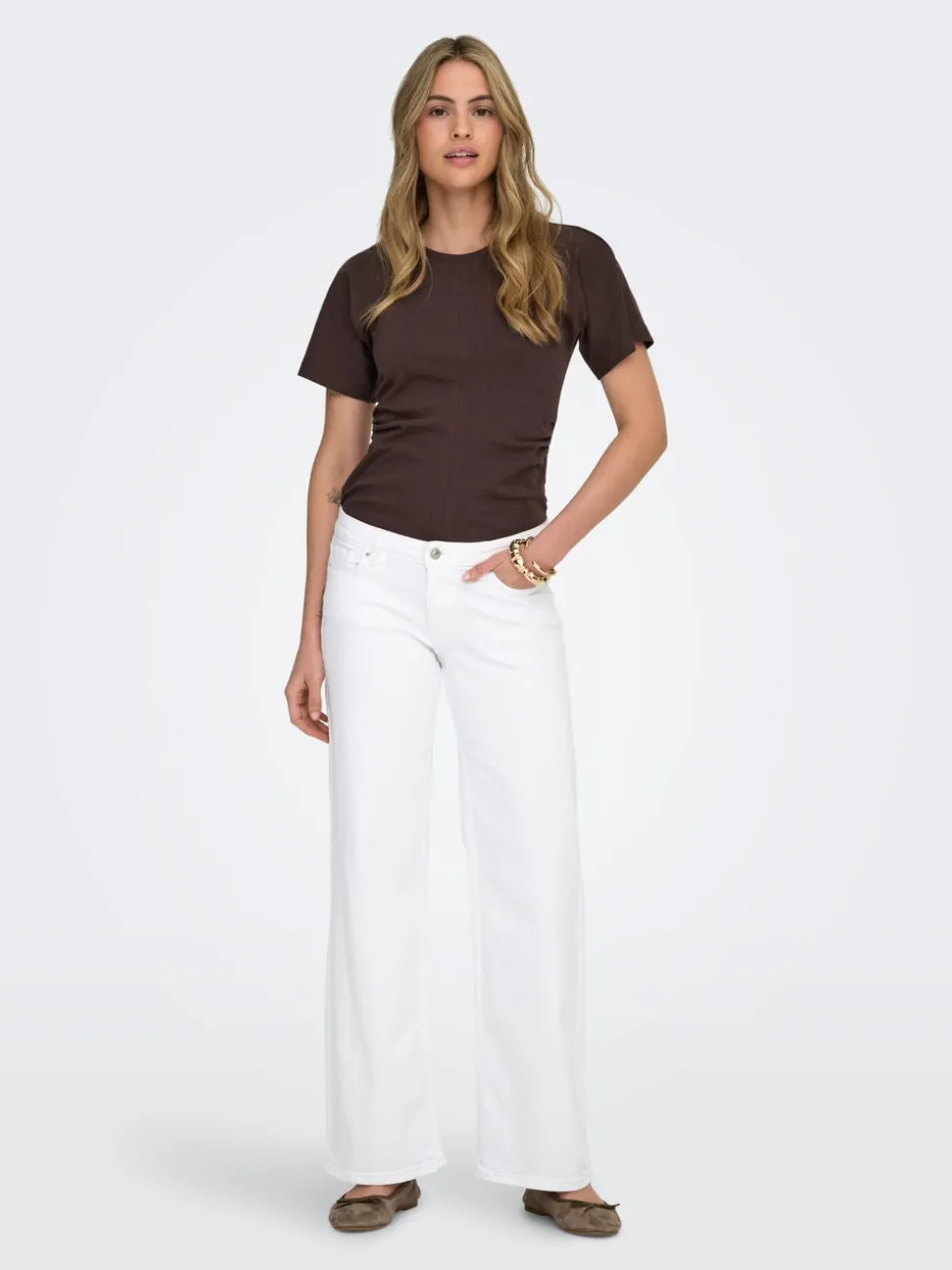 ONLJUDY-O Taille basse Wide Leg Fit Jeans