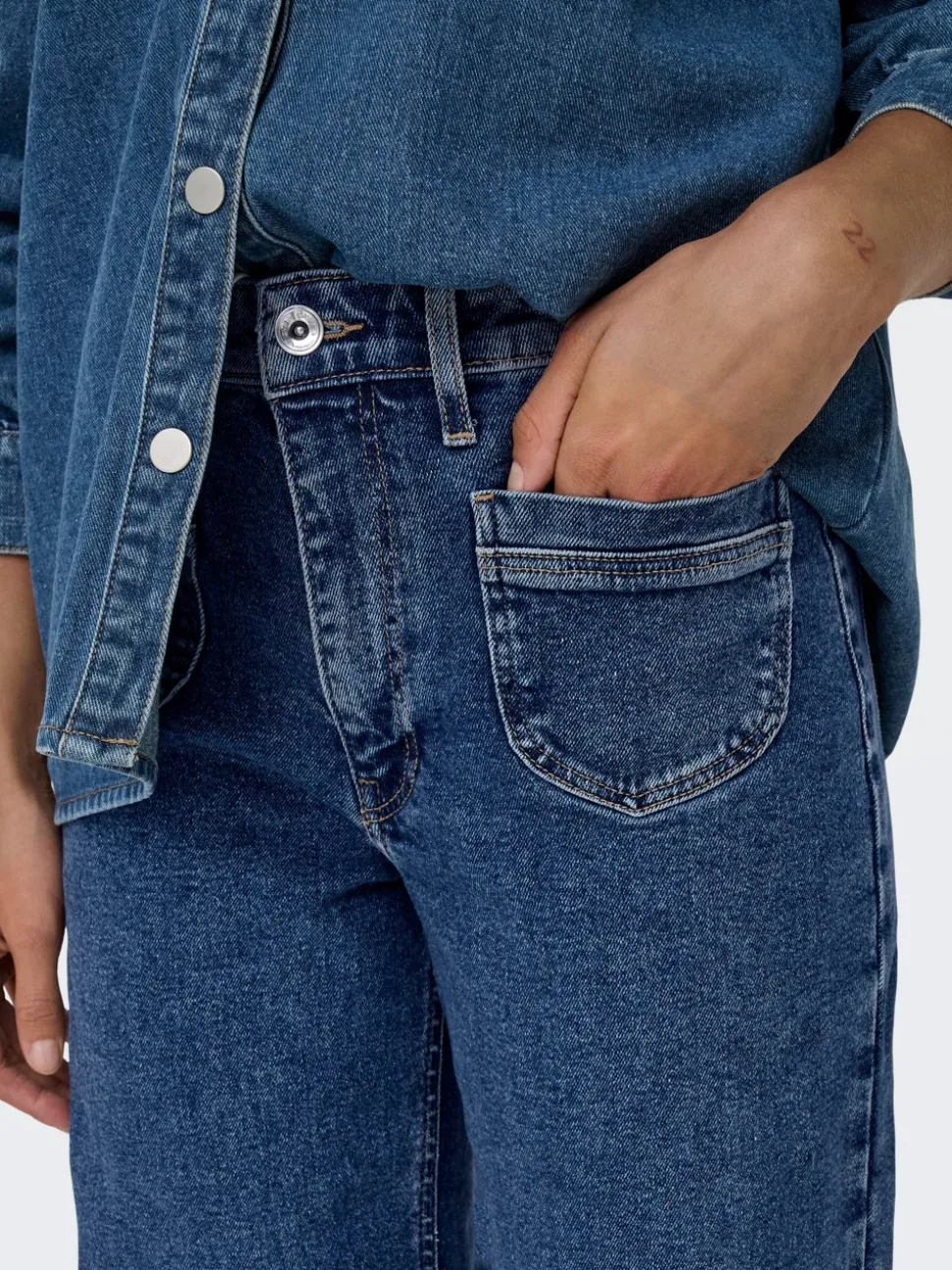 ONLJUICY Taille haute Wide Leg Fit Jeans
