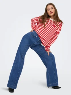 ONLJUICY Taille haute Wide Leg Fit Jeans