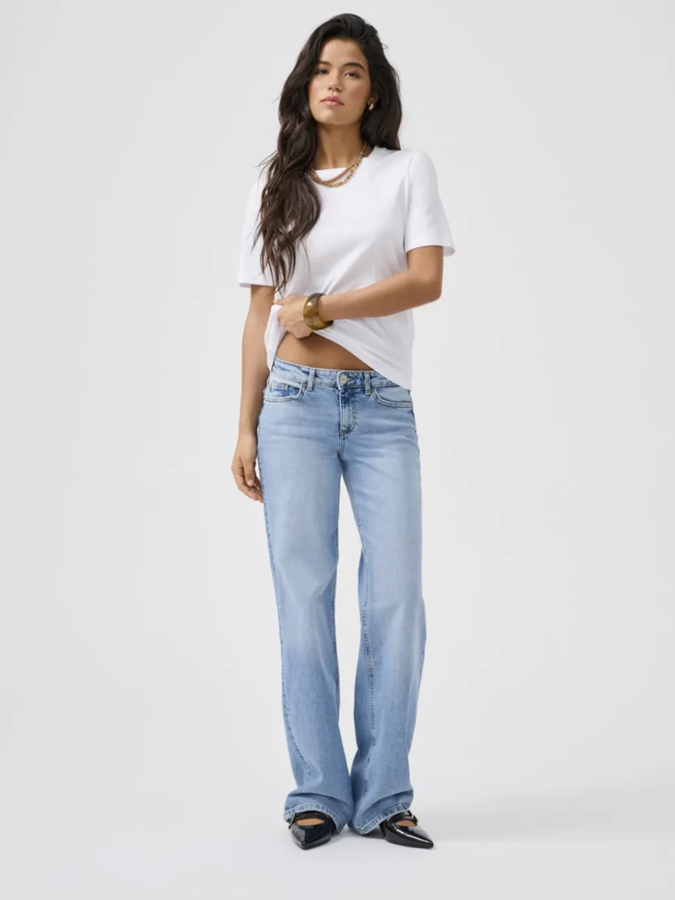 ONLJUICY Taille basse Wide Leg Fit Jeans