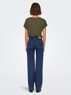 ONLJUICY Taille haute Wide Leg Fit Jeans