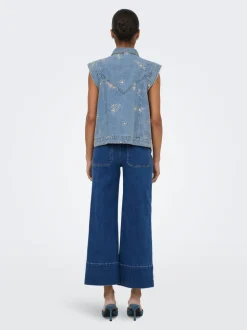 ONLMADISON Taille haute Wide Leg Fit Court Jeans