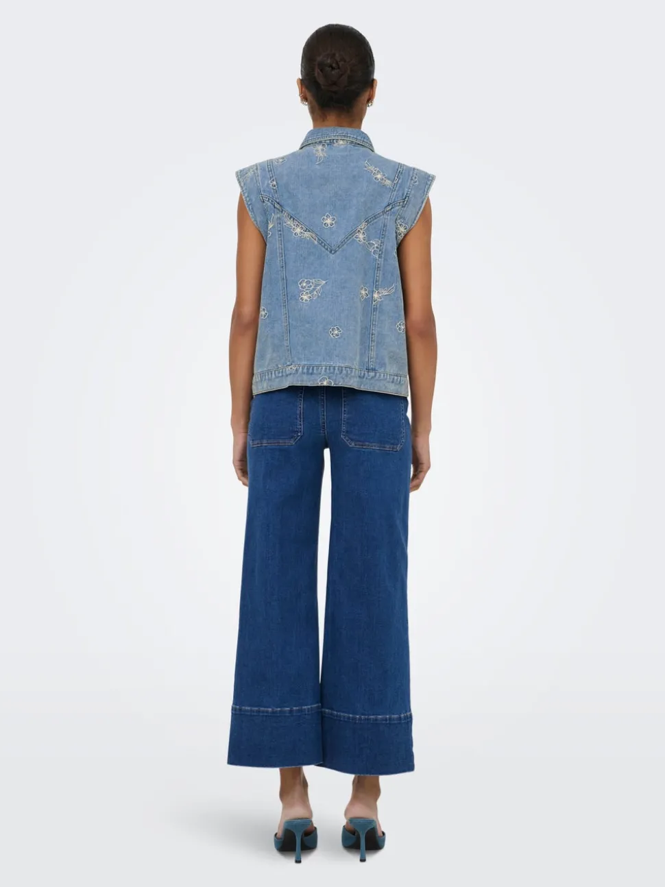 ONLMADISON Taille haute Wide Leg Fit Court Jeans