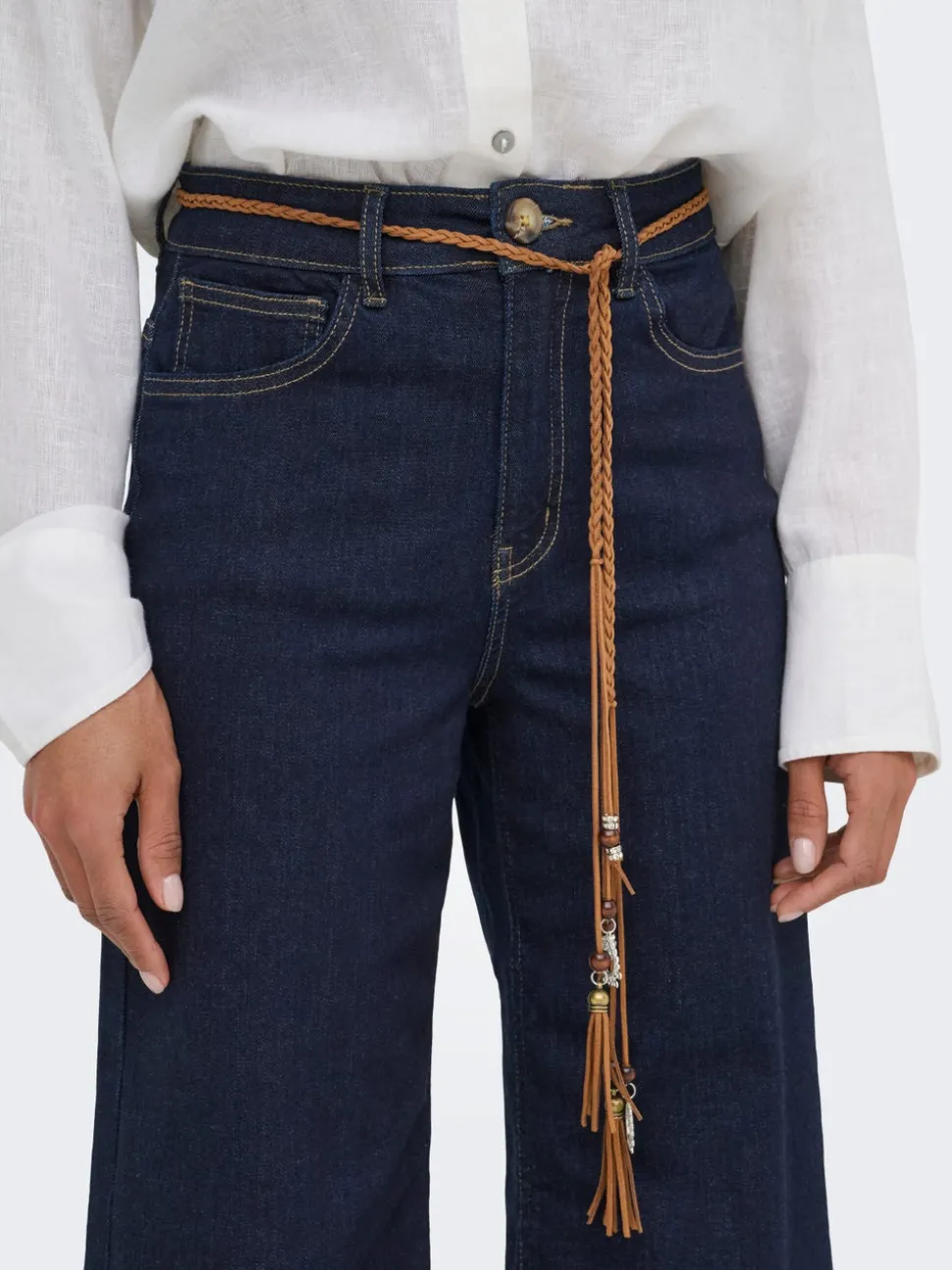 ONLMADISON Taille haute Wide Leg Fit Court Jeans