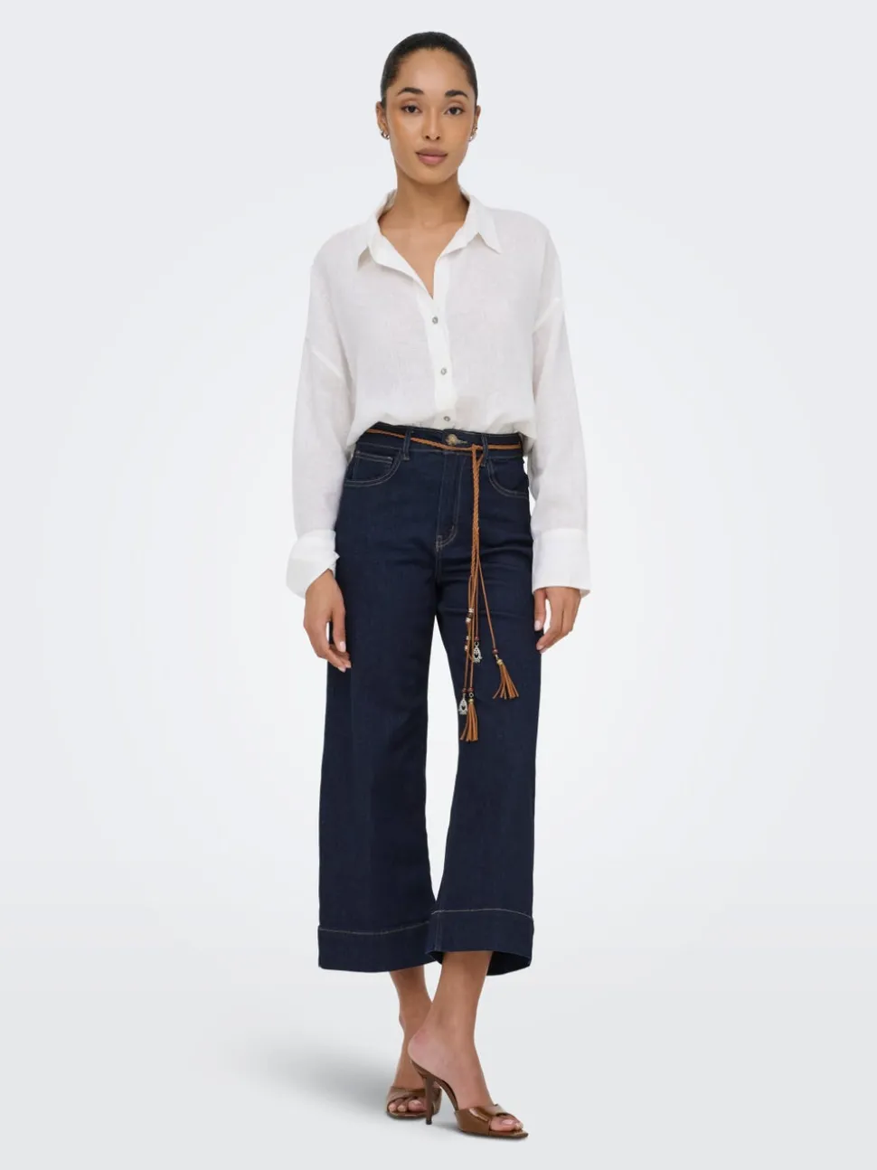 ONLMADISON Taille haute Wide Leg Fit Court Jeans