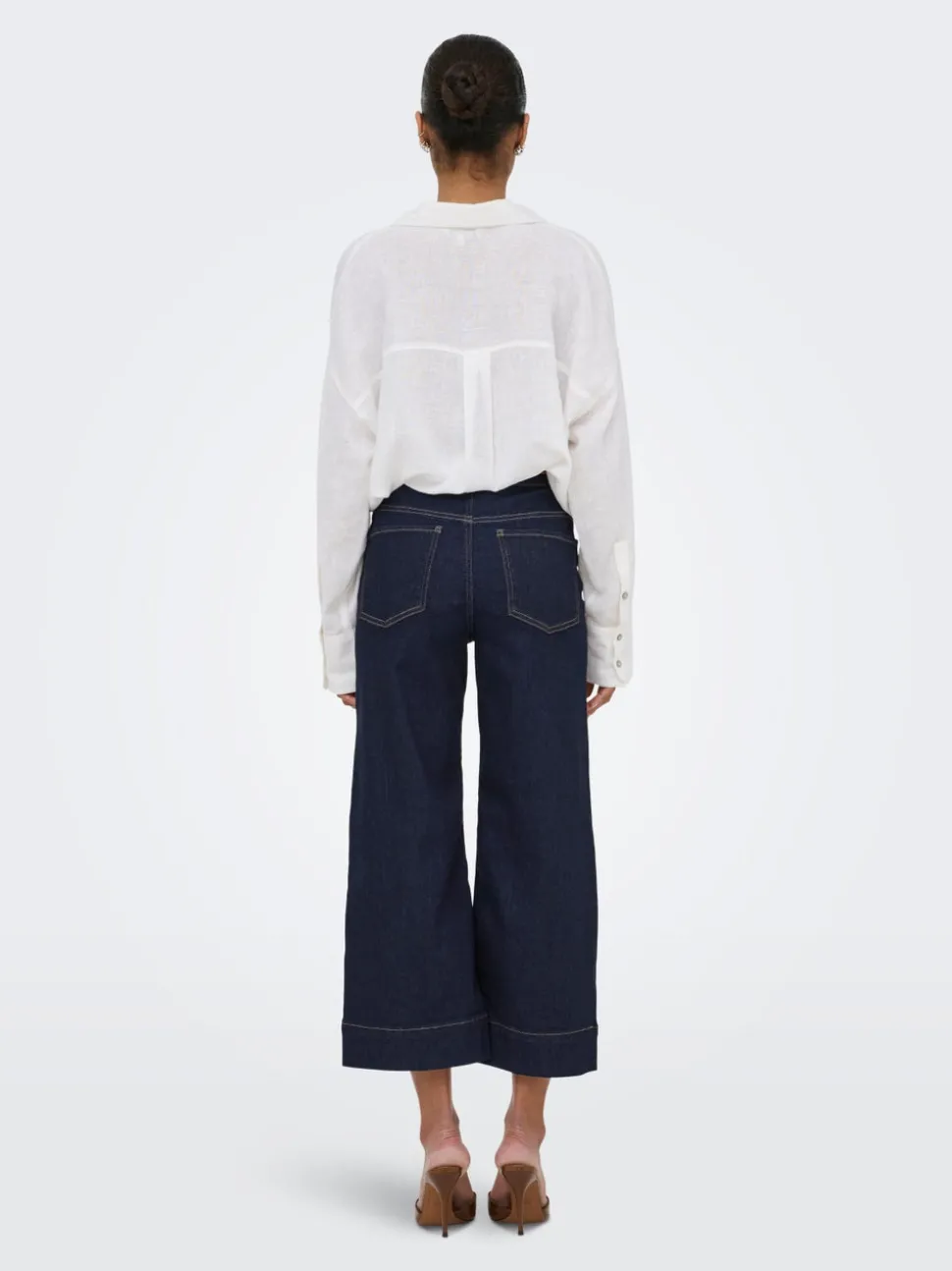 ONLMADISON Taille haute Wide Leg Fit Court Jeans