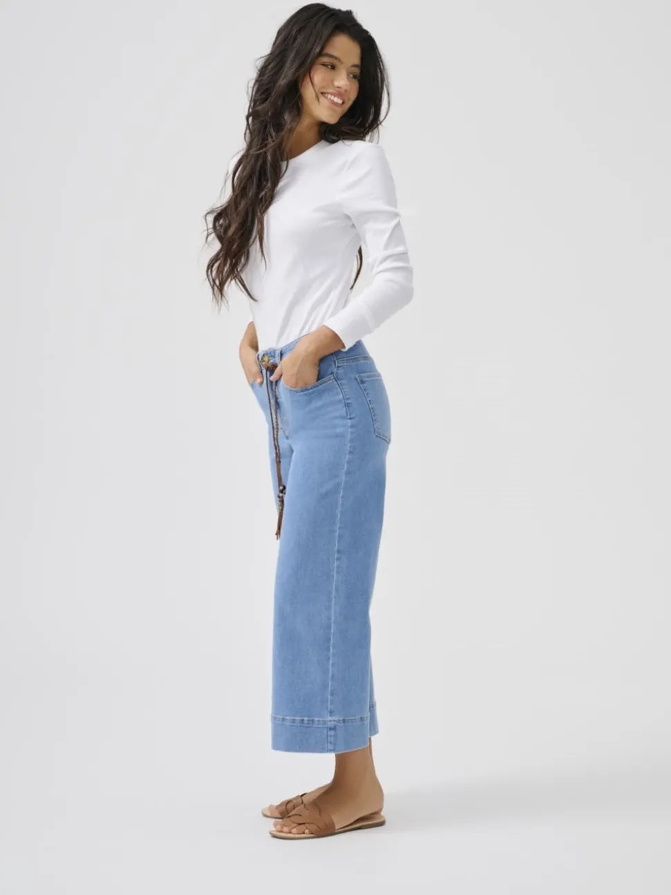 ONLMADISON Taille haute Wide Leg Fit Court Jeans