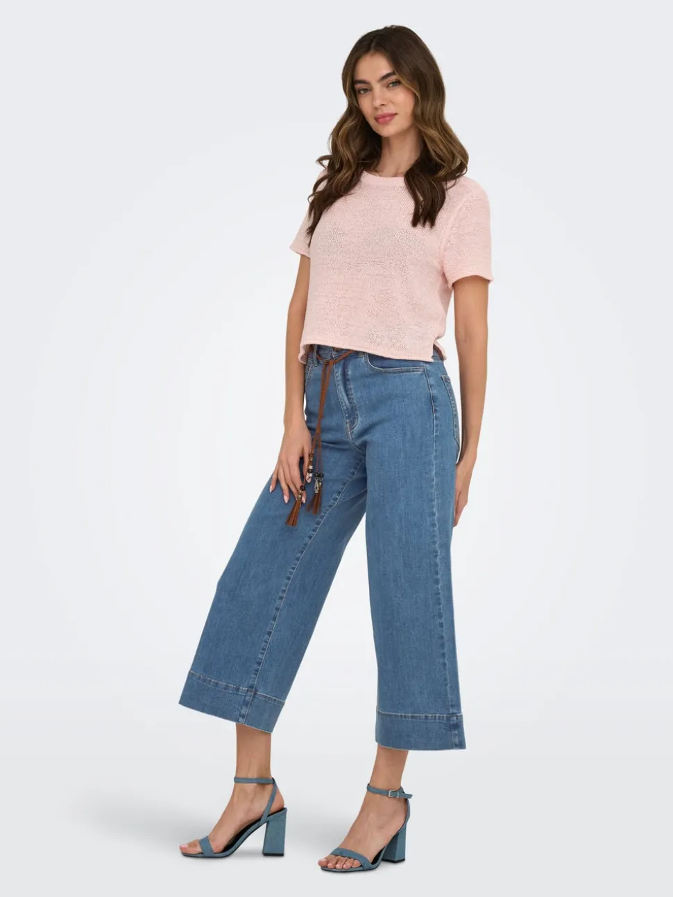 ONLMADISON Taille haute Wide Leg Fit Court Jeans