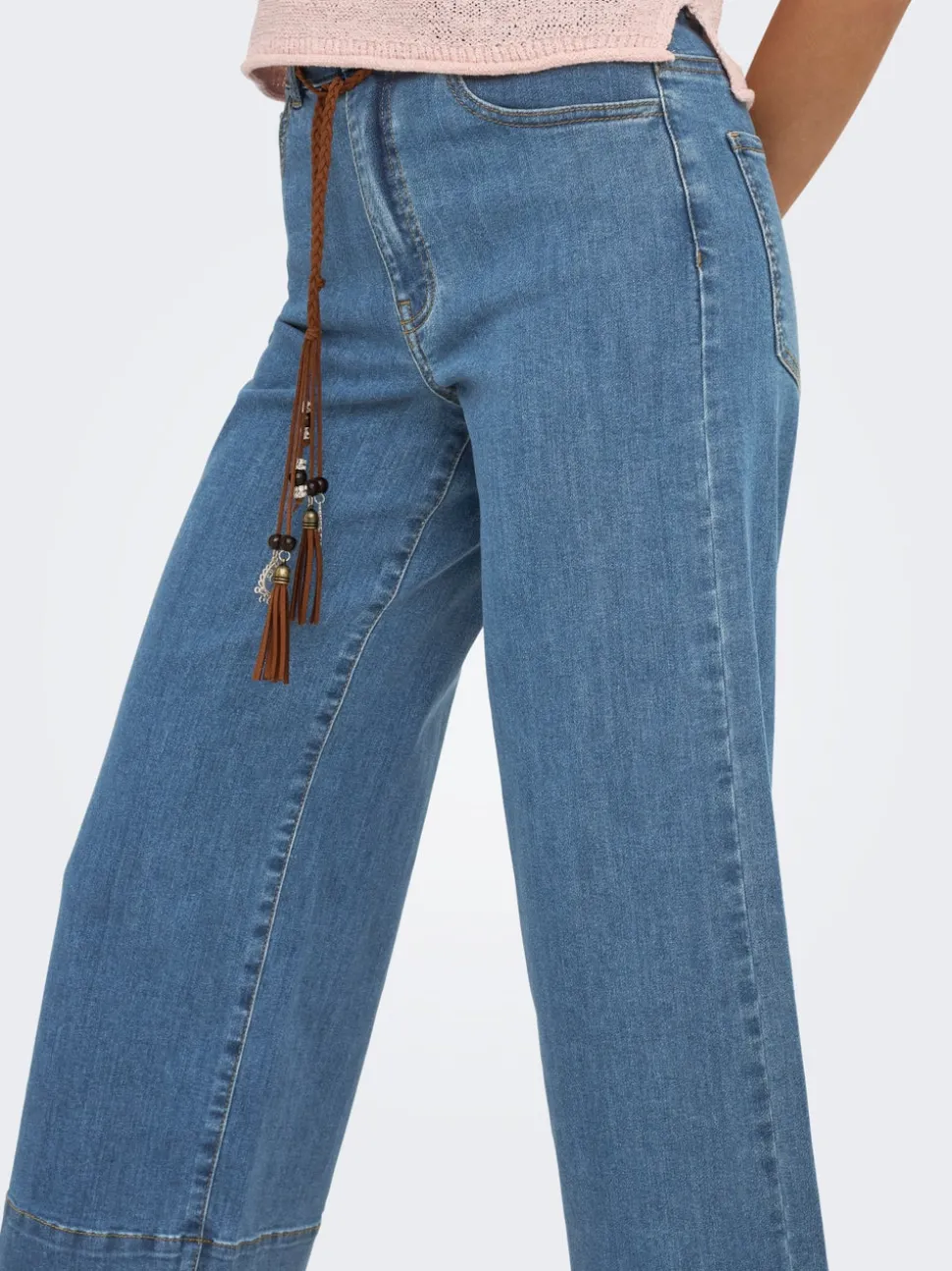 ONLMADISON Taille haute Wide Leg Fit Court Jeans