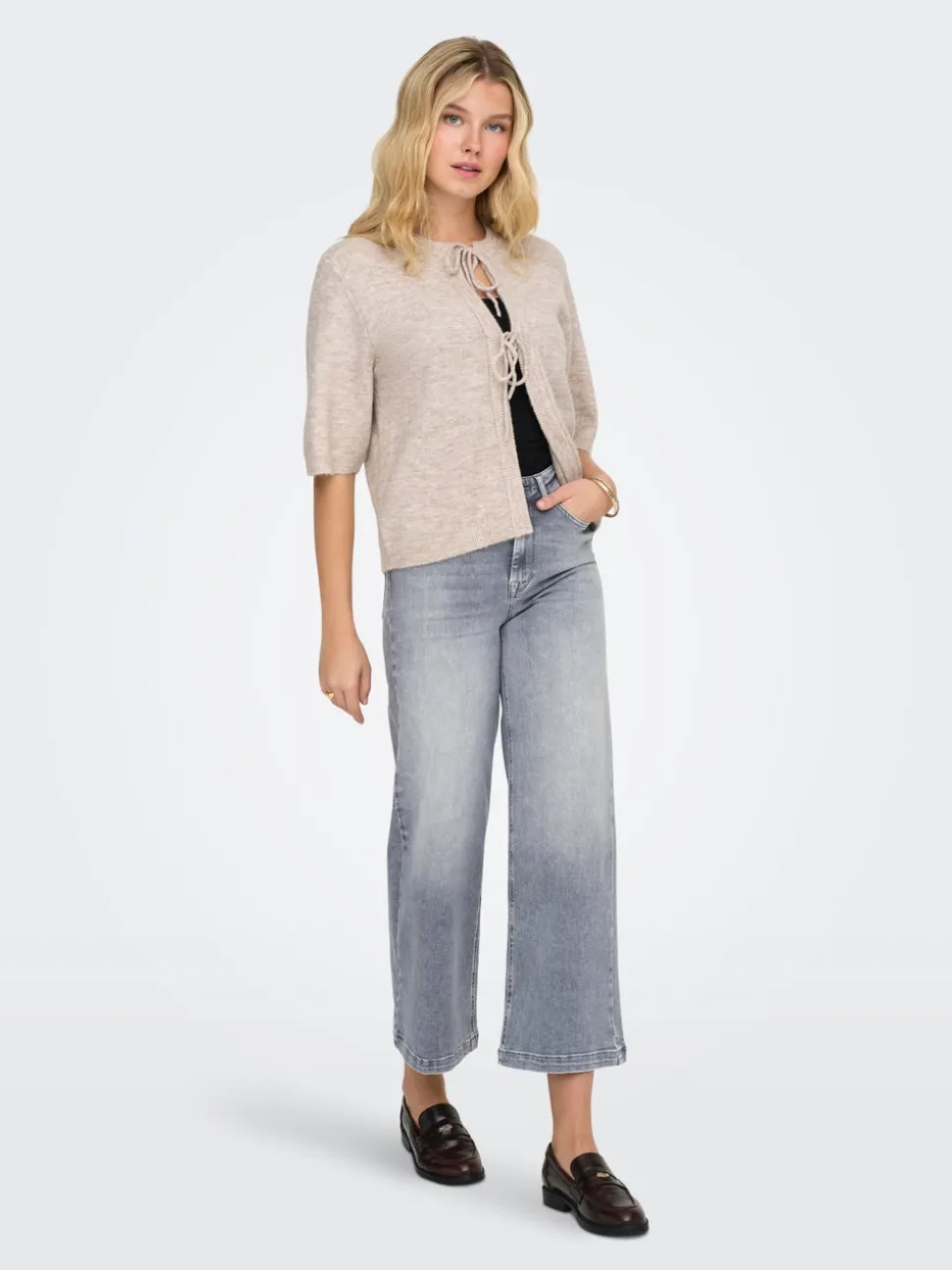 ONLMADISON Taille haute Wide Leg Fit Court Jeans