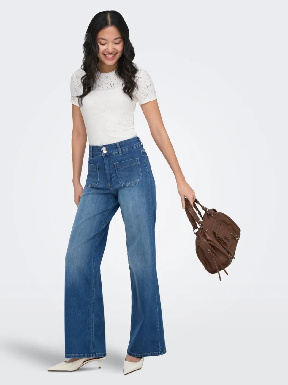 ONLMADISON Taille haute Wide Leg Fit Jeans