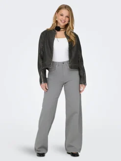 ONLMINDY Veste en cuir synthétique