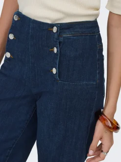ONLNEW Taille haute Coupe large - Courte Court Jeans