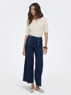 ONLNEW Taille haute Coupe large - Courte Court Jeans