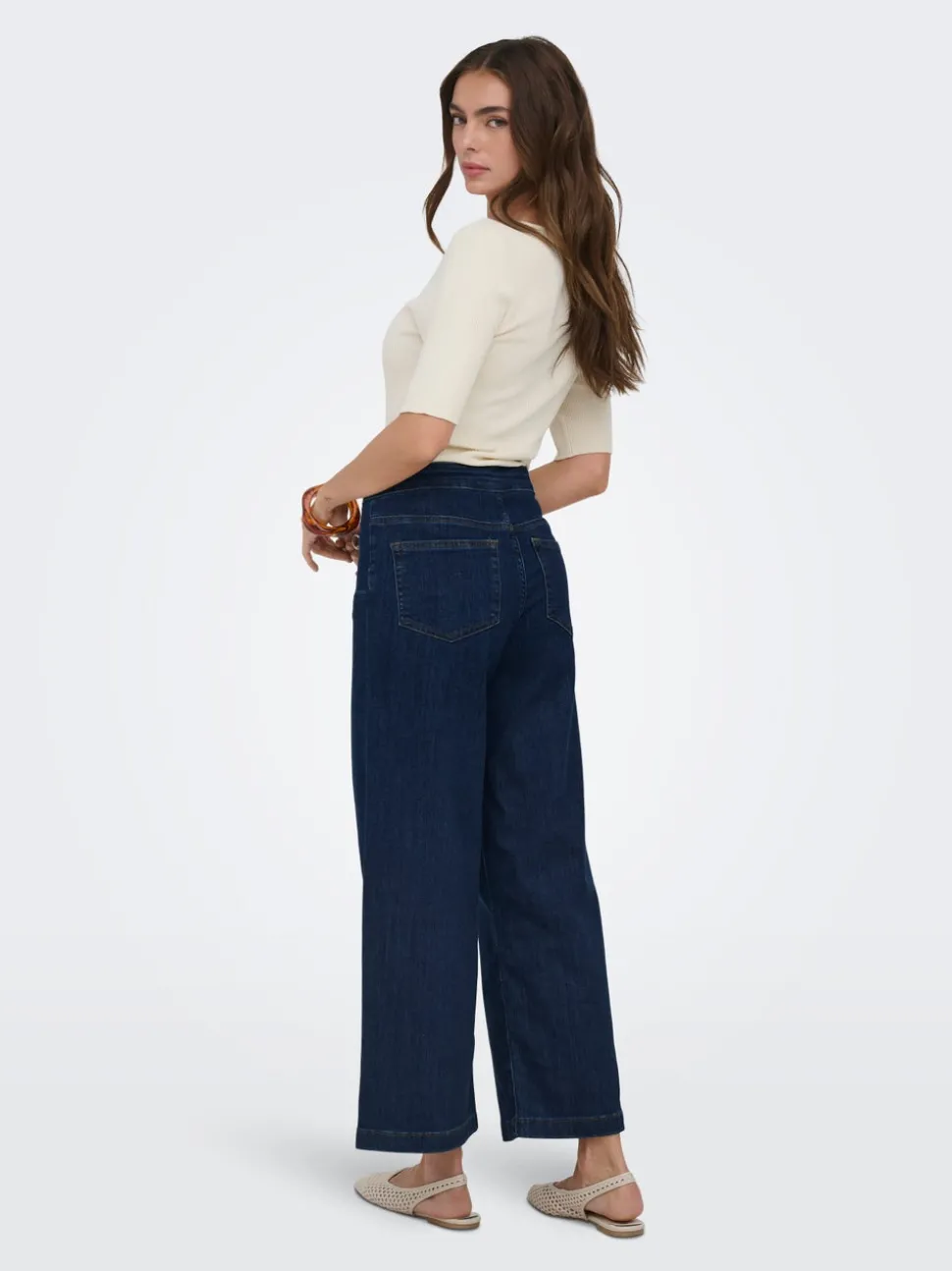 ONLNEW Taille haute Coupe large - Courte Court Jeans