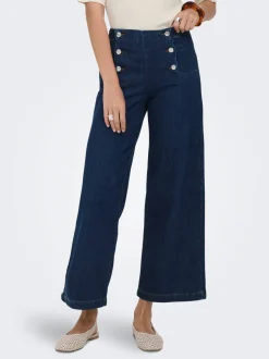 ONLNEW Taille haute Coupe large - Courte Court Jeans