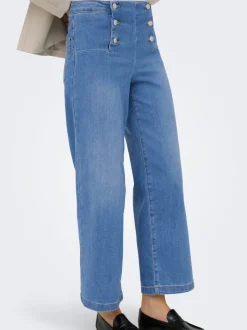 ONLNEW Taille haute Coupe large - Courte Court Jeans
