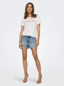 ONLPACY Taille haute Regular Fit Short en denim