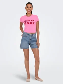 ONLPHINE Taille haute Regular Fit Short en denim
