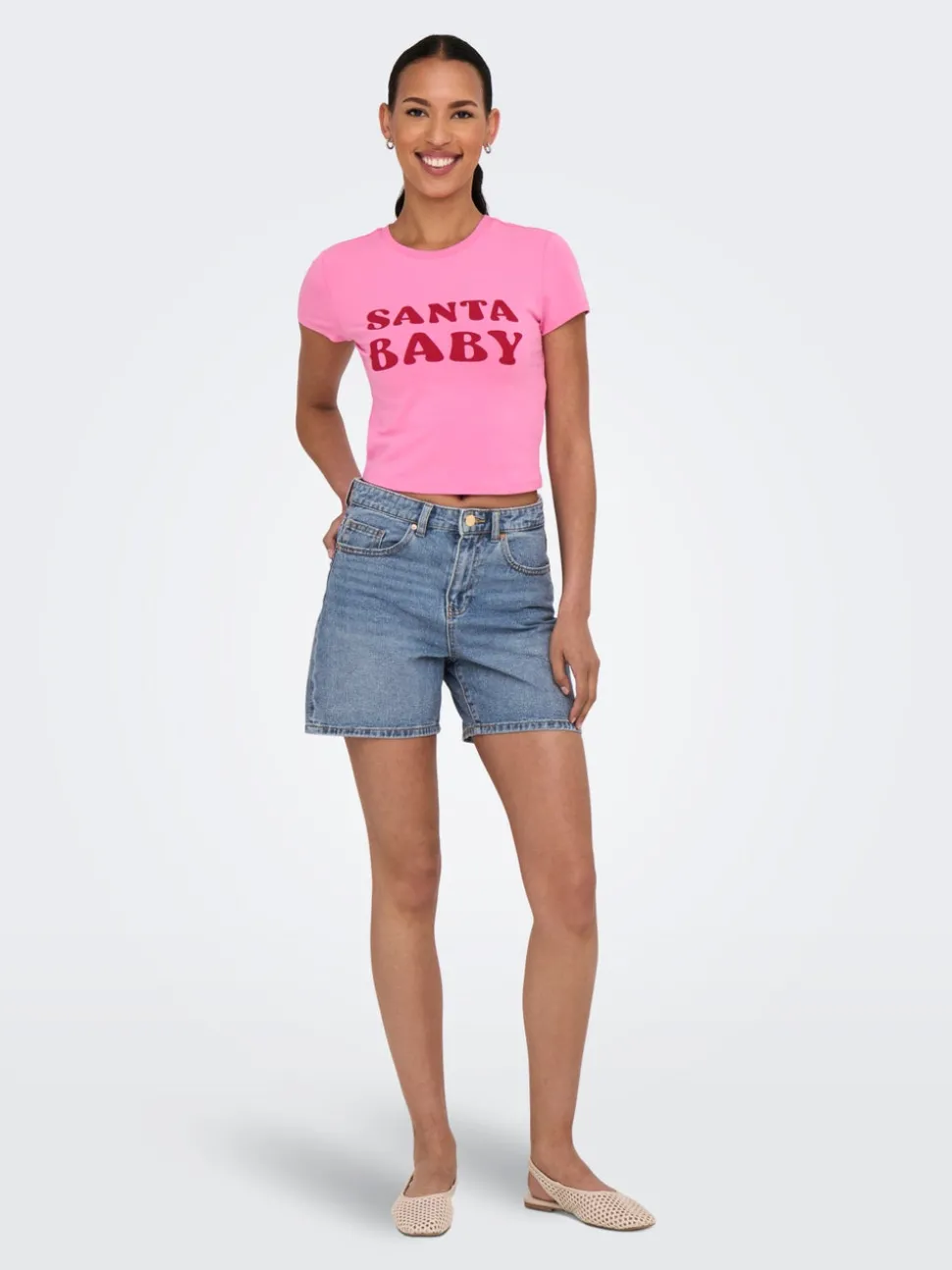 ONLPHINE Taille haute Regular Fit Short en denim