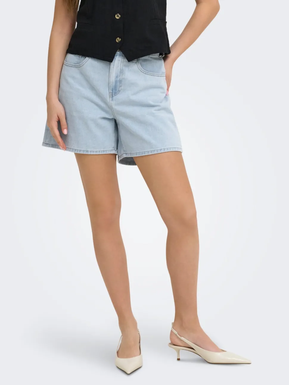ONLPHINE Taille haute Regular Fit Short en denim